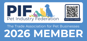 A digital badge to represent membership of the Pet Industry Federation in 2026